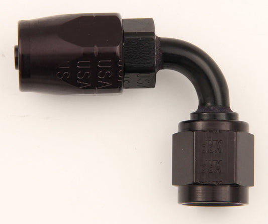 #4 90 Deg Hose End Black