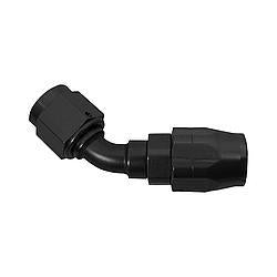 #12 45 Deg Double Swivel Hose End Black