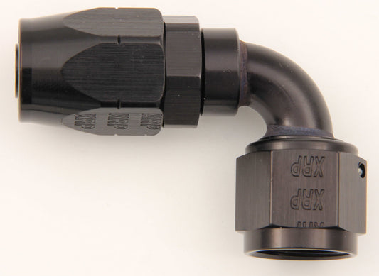 #8 90 Deg Double Swivel Hose End Black