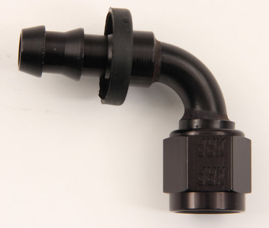 #4 90 Deg Push-On Hose End Black